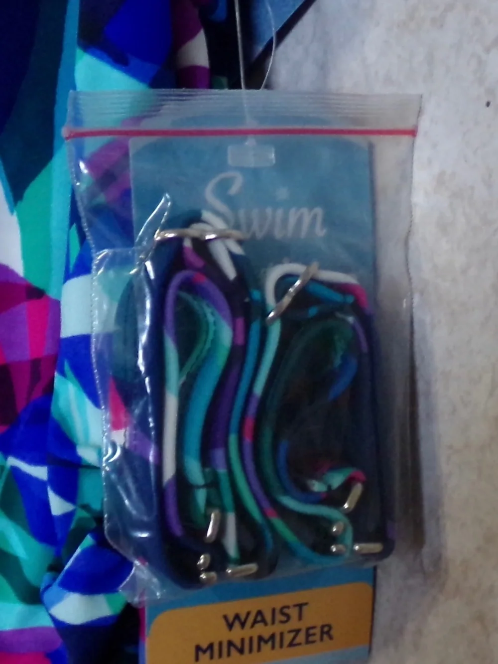 SOLD Swim Solutions Multi Off Shoulder With or W/O Straps 1 PC,Elastic Neck Sz14 - Picture 10 of 13